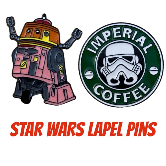 Star Wars pins NEW Chopper Chop C1-10P Droid Pin, Storm Trooper coffee - Picture 1 of 8